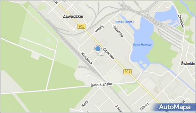 Zawadzkie, Harcerska, mapa Zawadzkie