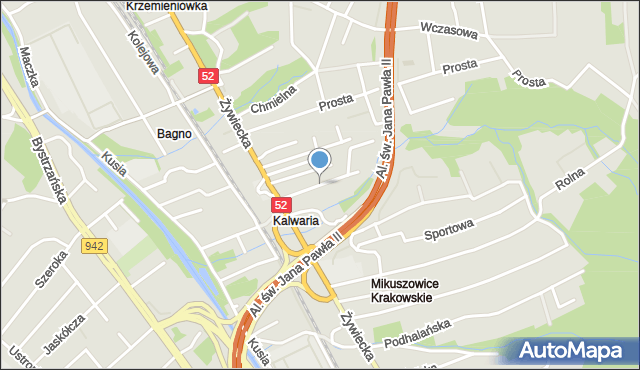Bielsko-Biała, Hebanowa, mapa Bielsko-Białej