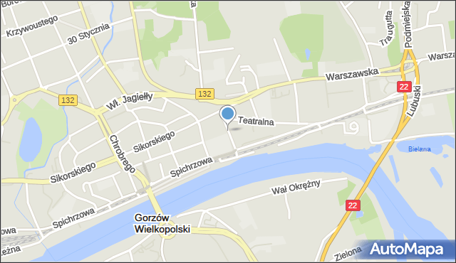 Gorzów Wielkopolski, Hejmanowskiej Stefanii, mapa Gorzów Wielkopolski