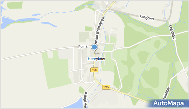 Henryków gmina Ziębice, Henryka Brodatego, mapa Henryków gmina Ziębice