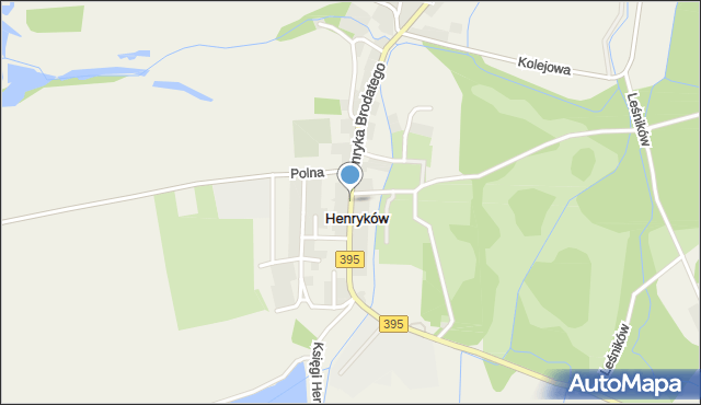 Henryków gmina Ziębice, Henryka Brodatego, mapa Henryków gmina Ziębice