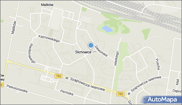 Kielce, Hercyńska, mapa Kielc