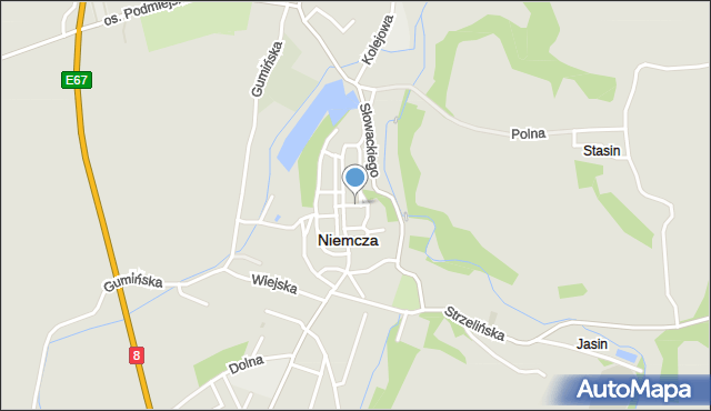 Niemcza, Herbowa, mapa Niemcza