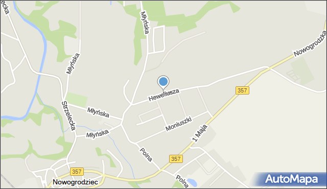 Nowogrodziec, Heweliusza Jana, mapa Nowogrodziec