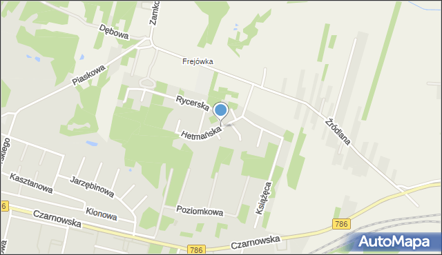 Piekoszów, Hetmańska, mapa Piekoszów