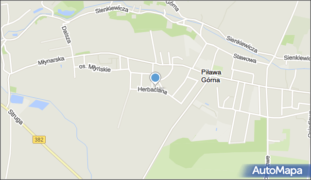 Piława Górna, Herbaciana, mapa Piława Górna