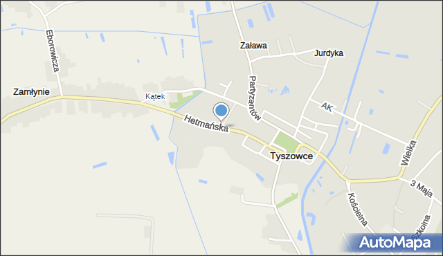 Tyszowce, Hetmańska, mapa Tyszowce