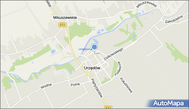 Urzędów, Hevelke, mapa Urzędów