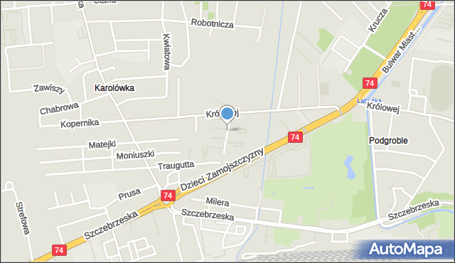 Zamość, Heweliusza Jana, mapa Zamościa