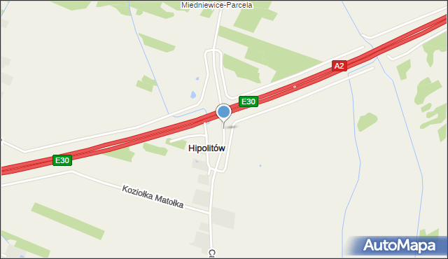 Hipolitów gmina Wiskitki, Hipolitów, mapa Hipolitów gmina Wiskitki