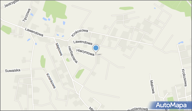 Nikielkowo, Hiacyntowa, mapa Nikielkowo