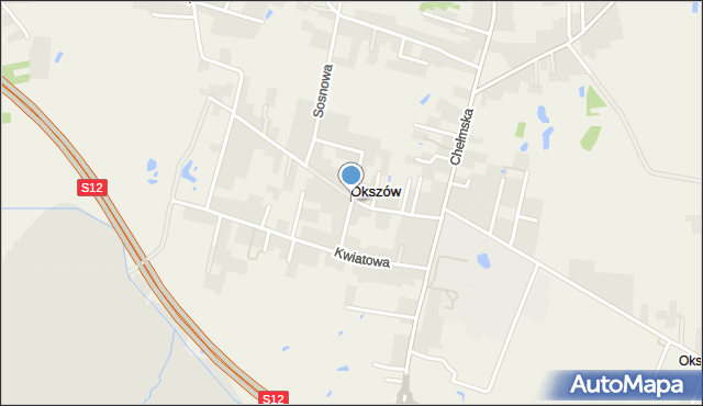 Okszów, Hiacyntowa, mapa Okszów