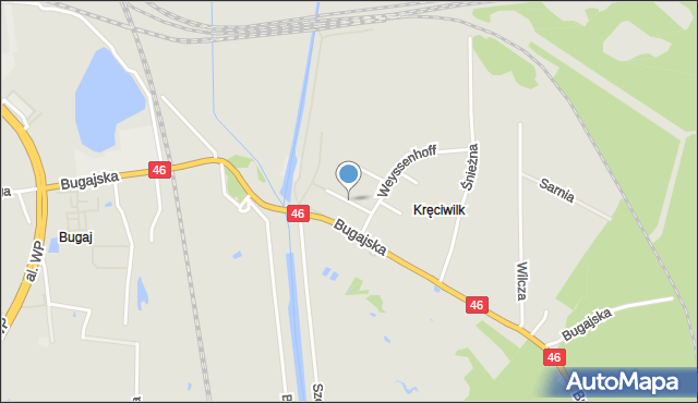 Częstochowa, Hłaski Marka, mapa Częstochowy