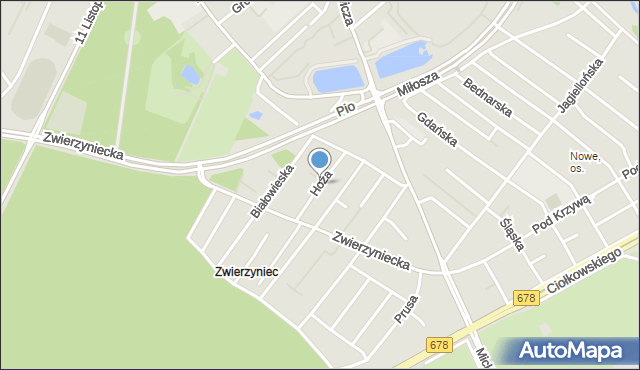 Białystok, Hoża, mapa Białegostoku