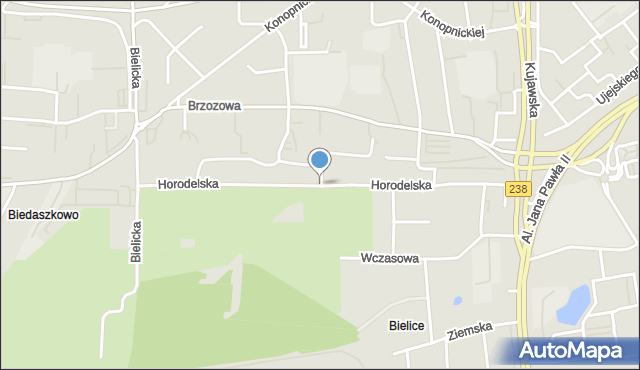 Bydgoszcz, Horodelska, mapa Bydgoszczy