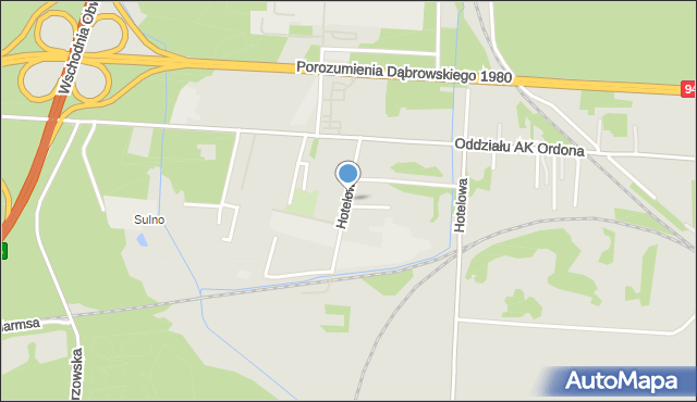 Dąbrowa Górnicza, Hotelowa, mapa Dąbrowa Górnicza