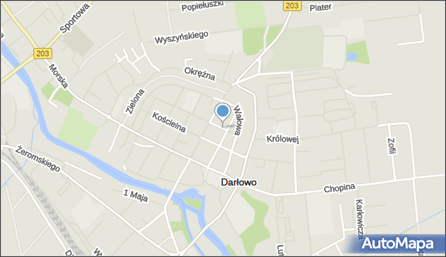 Darłowo, Hotelowa, mapa Darłowo