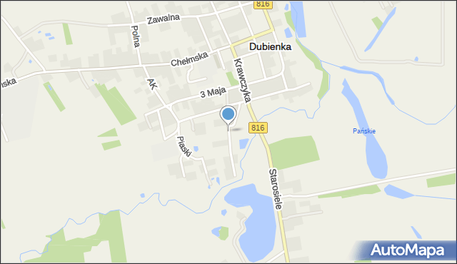 Dubienka, Horodelska, mapa Dubienka