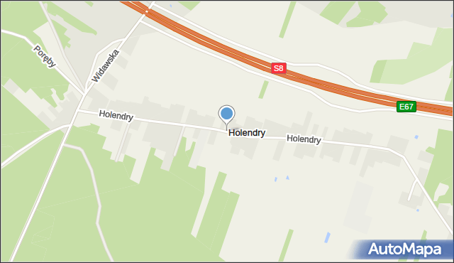 Holendry gmina Zapolice, Holendry, mapa Holendry gmina Zapolice