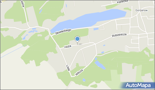 Lubsko, Hoża, mapa Lubsko