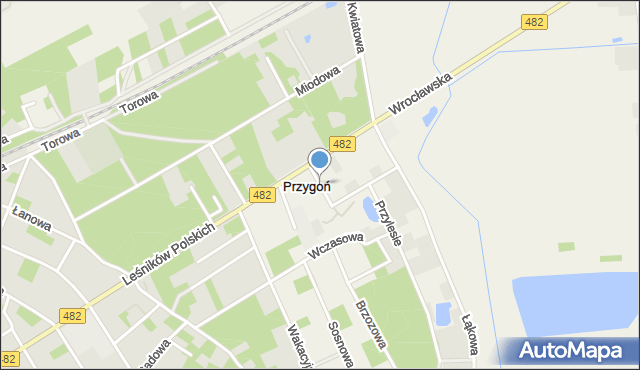 Przygoń, Hotelowa, mapa Przygoń