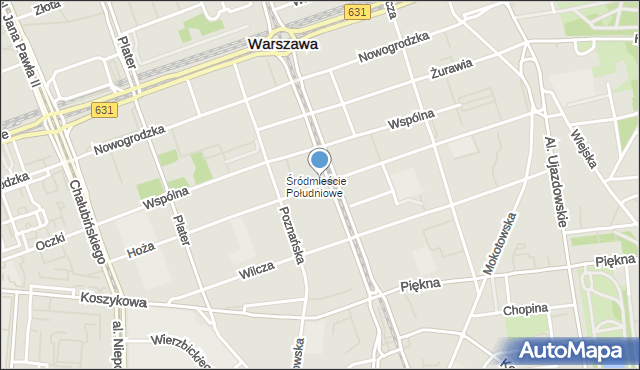 Warszawa, Hoża, mapa Warszawy