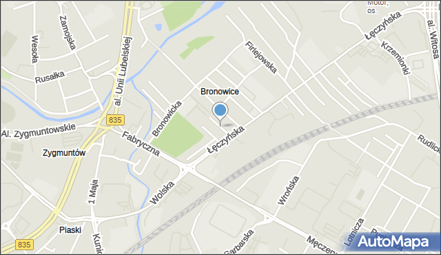 Lublin, Hrubieszowska, mapa Lublina