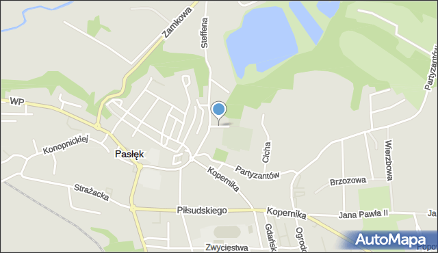 Pasłęk, Hrynyka Bazylego, ks., mapa Pasłęk