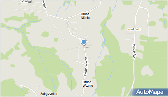 Zakopane, Hrube Wyżne, mapa Zakopanego