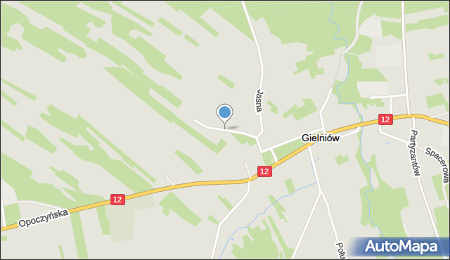 Gielniów, Hubalczyków, mapa Gielniów