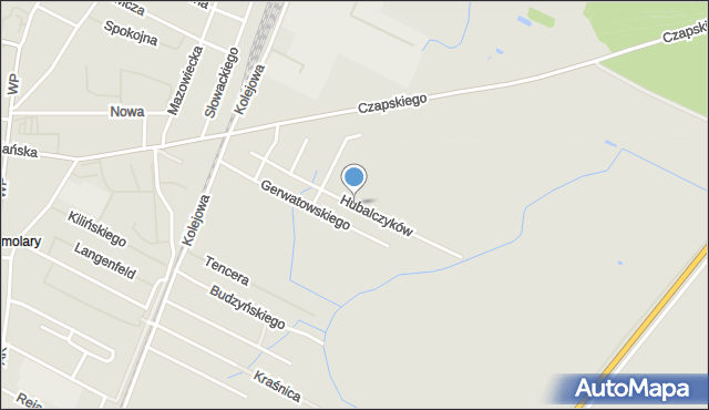 Gostynin, Hubalczyków, mapa Gostynin