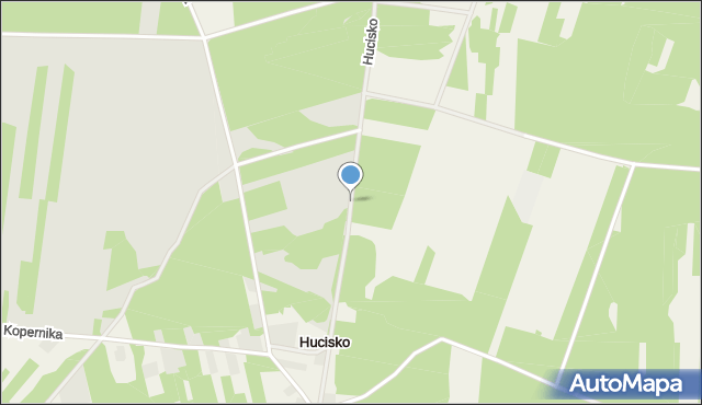 Hucisko gmina Gomunice, Hucisko, mapa Hucisko gmina Gomunice