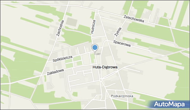 Huta-Dąbrowa, Hutnicza, mapa Huta-Dąbrowa