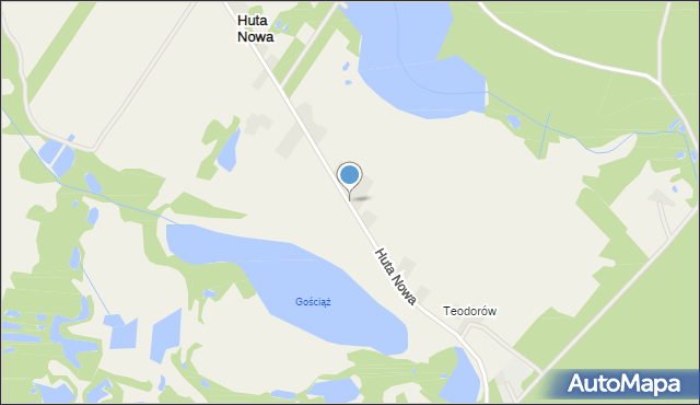 Huta Nowa gmina Gostynin, Huta Nowa, mapa Huta Nowa gmina Gostynin