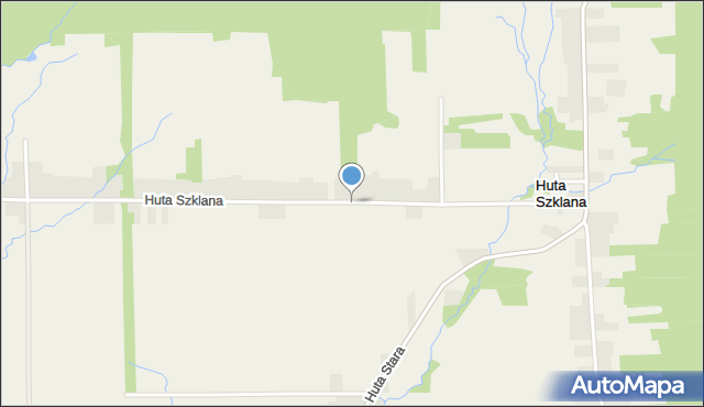 Huta Szklana gmina Bieliny, Huta Szklana, mapa Huta Szklana gmina Bieliny
