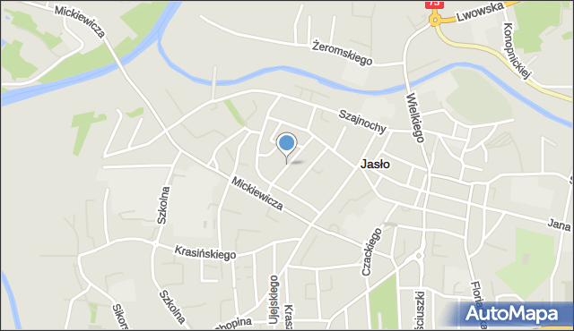 Jasło, Hubalczyków, mapa Jasła