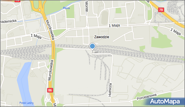 Katowice, Hutnicza, mapa Katowic