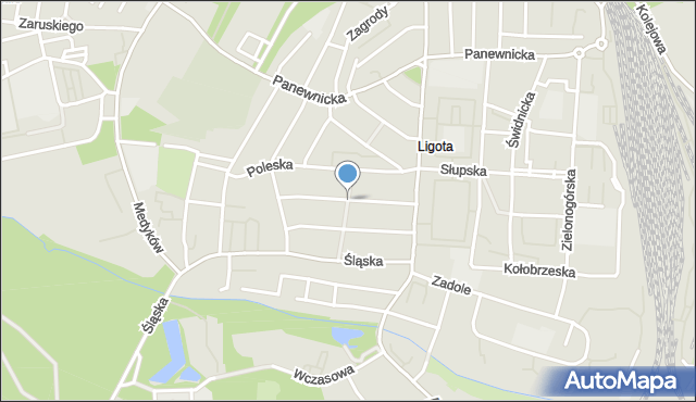 Katowice, Huculska, mapa Katowic