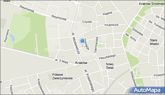 Kraków, Humberta Szczepana, mapa Krakowa
