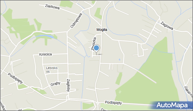 Kraków, Hutnika Michała, mapa Krakowa