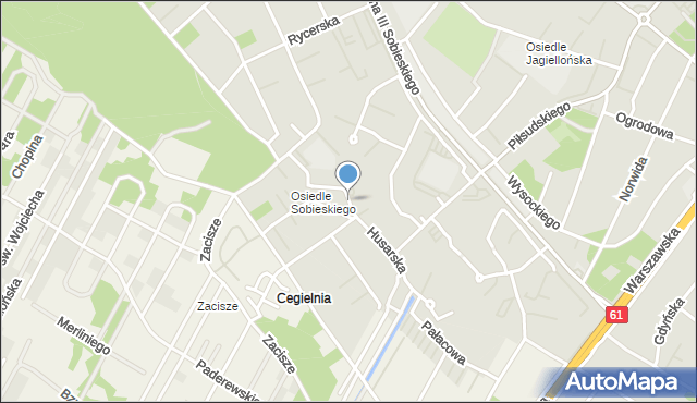 Legionowo, Husarska, mapa Legionowo