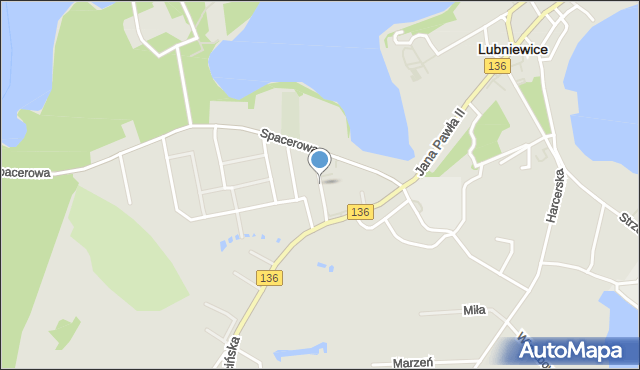 Lubniewice, Hubalczyków, mapa Lubniewice