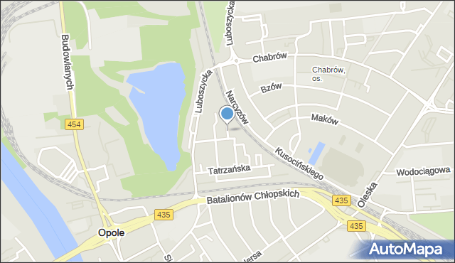 Opole, Huculska, mapa Opola