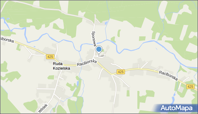 Ruda Kozielska, Hutnicza, mapa Ruda Kozielska