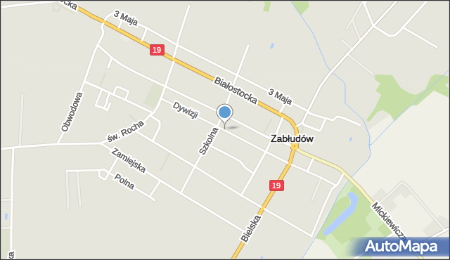 Zabłudów, I Dywizji, mapa Zabłudów