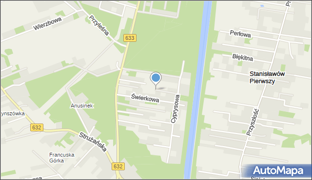 Stanisławów Pierwszy gmina Nieporęt, Iglasta, mapa Stanisławów Pierwszy gmina Nieporęt