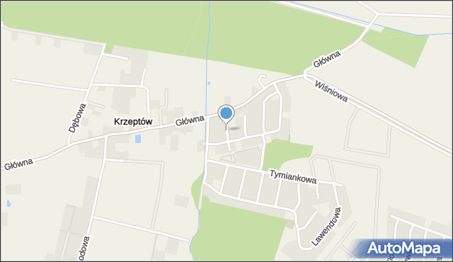 Krzeptów, Imbirowa, mapa Krzeptów