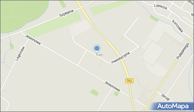 Myszków, Inwestycyjna, mapa Myszków