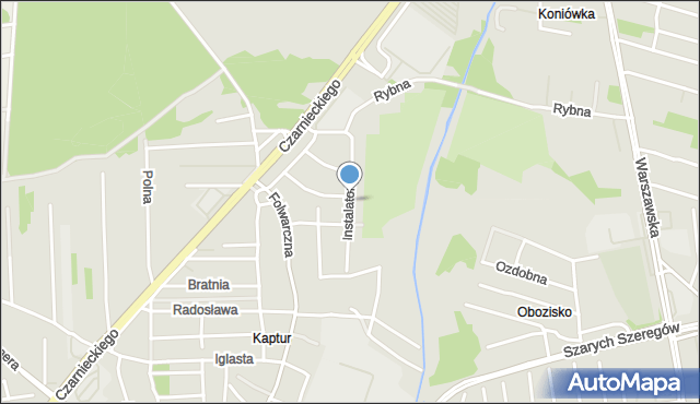 Radom, Instalatorów, mapa Radomia