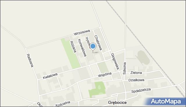 Grębocice, Irysowa, mapa Grębocice